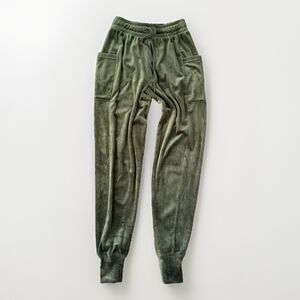 Aerie Offline Velour Jogger Pants XXS 2XS Olive Green Velvet Lounge Sweatpants